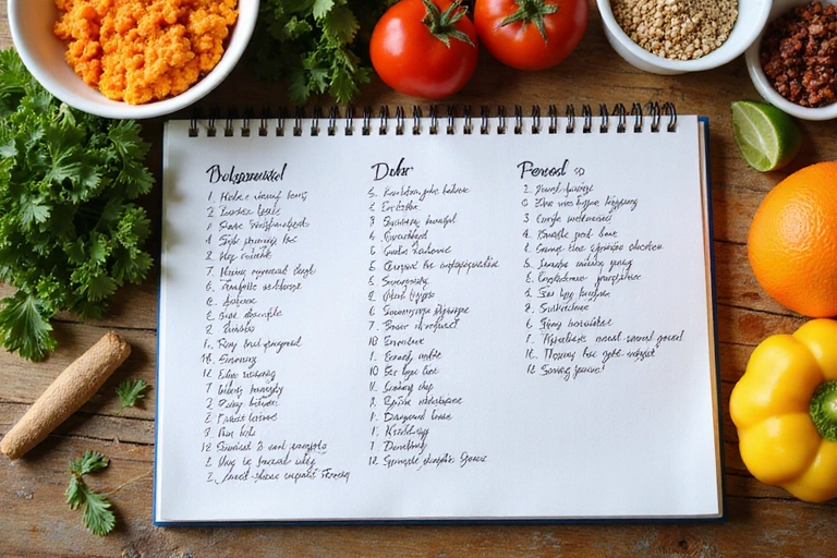 Személyre szabott étrendterv jegyzetekkel és egészséges ételekkel